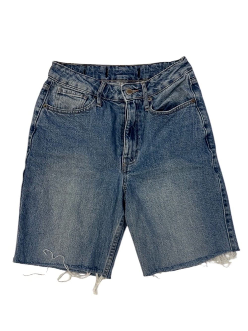 Social Tourist Women's High-Rise Raw Hem Denim Shorts